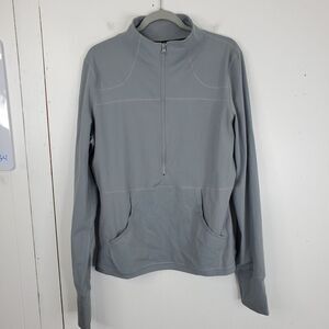 Zyia Active Fitted Sweatshirt Half Zip Light Gray Athleisure Womens XXXXL